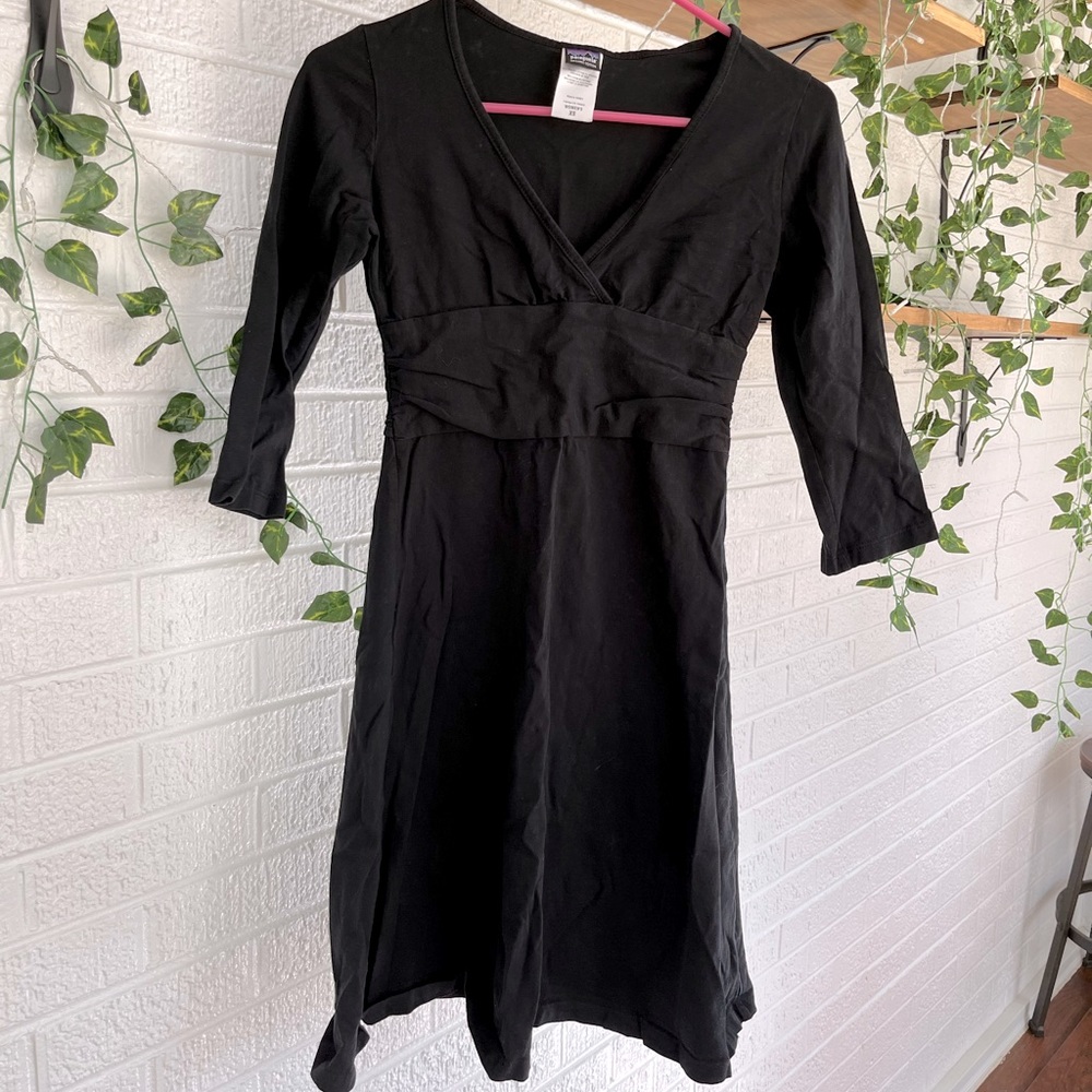 Womens Patagonia Margot Dress 3/4 Sleeve, Size XS, Black